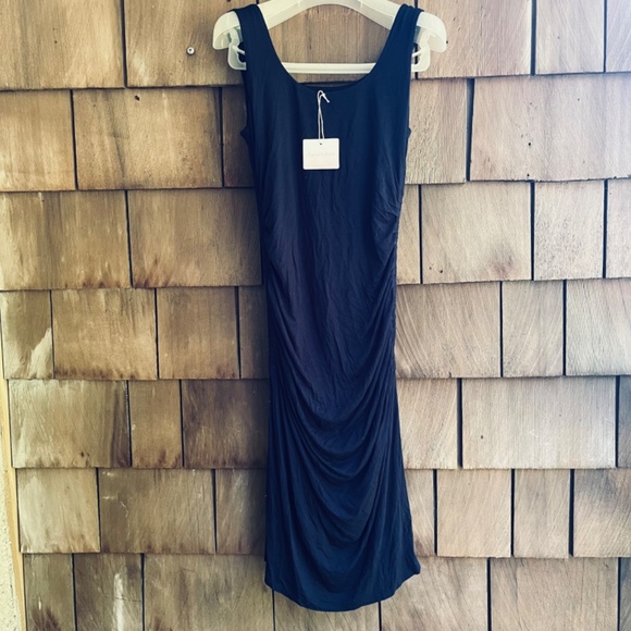 Ingrid & Isabel Pleated Stretch Sleeveless Tank Maternity XS Dress True Navy New - Picture 6 of 16